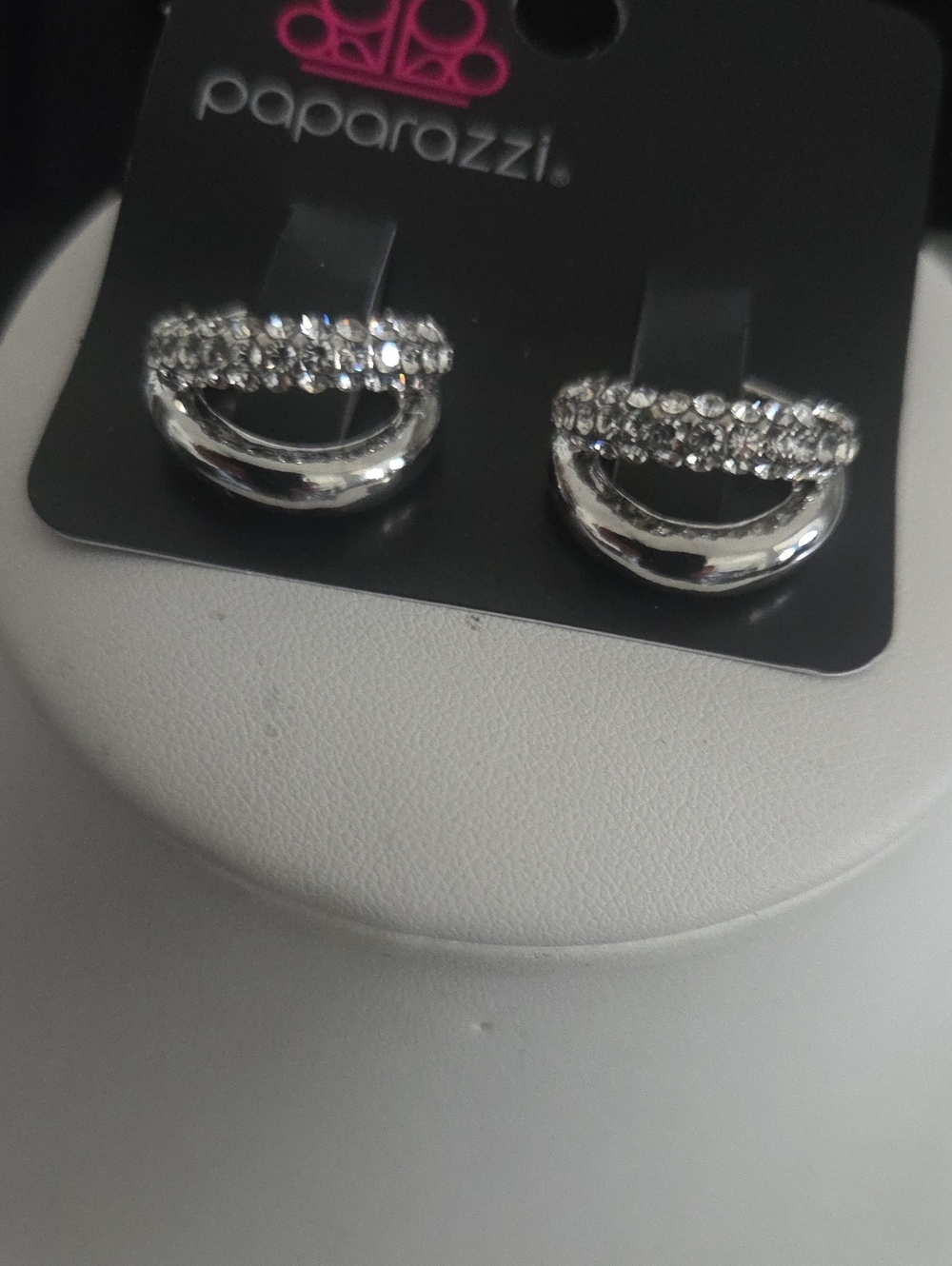 Paparazzi Sizzling Spot Light White Cuff Earrings NWT